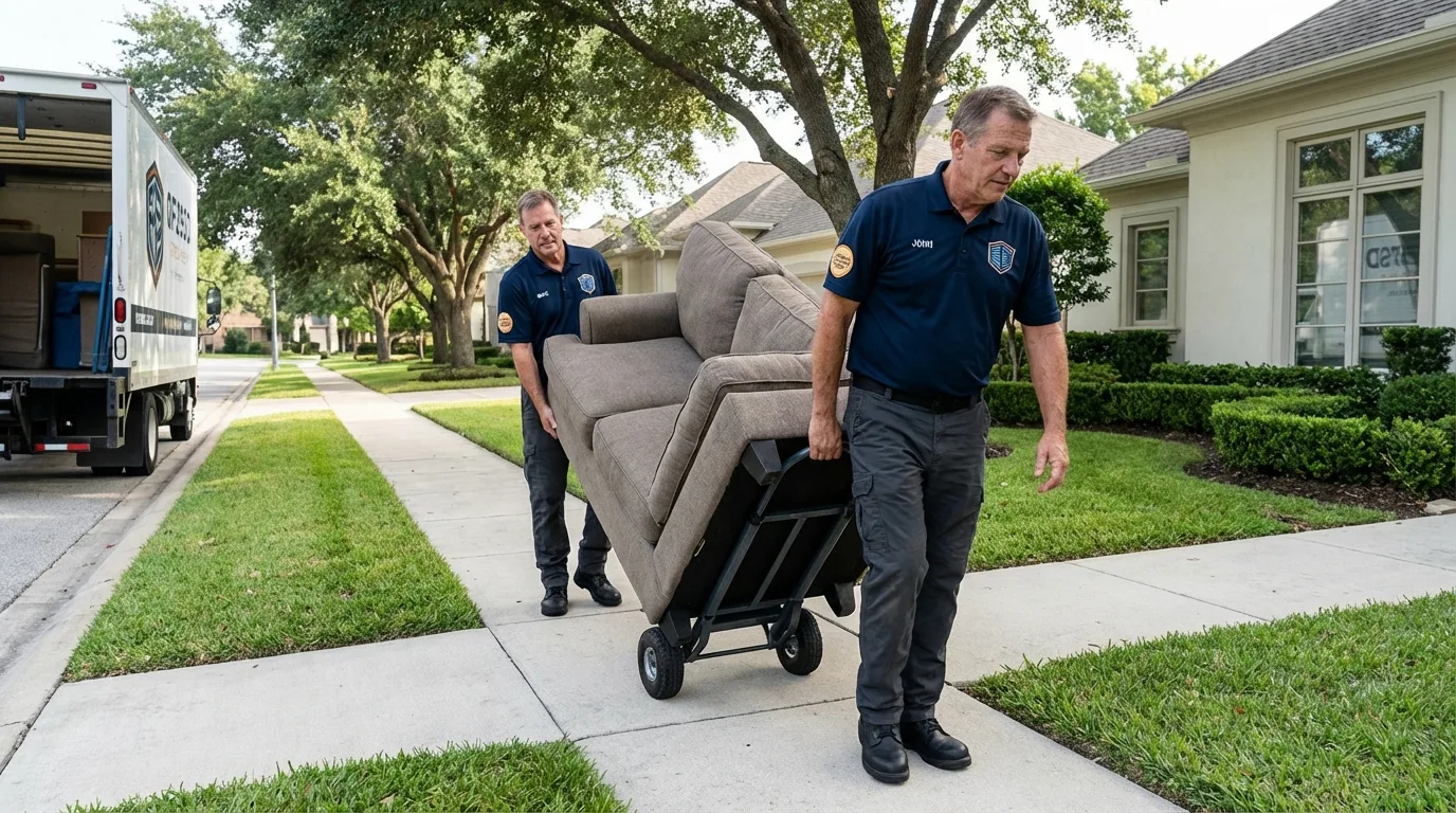 Local residential moving crew loading furniture in Waialua, HI